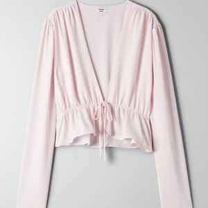 Sunday Best tie front blouse aritzia